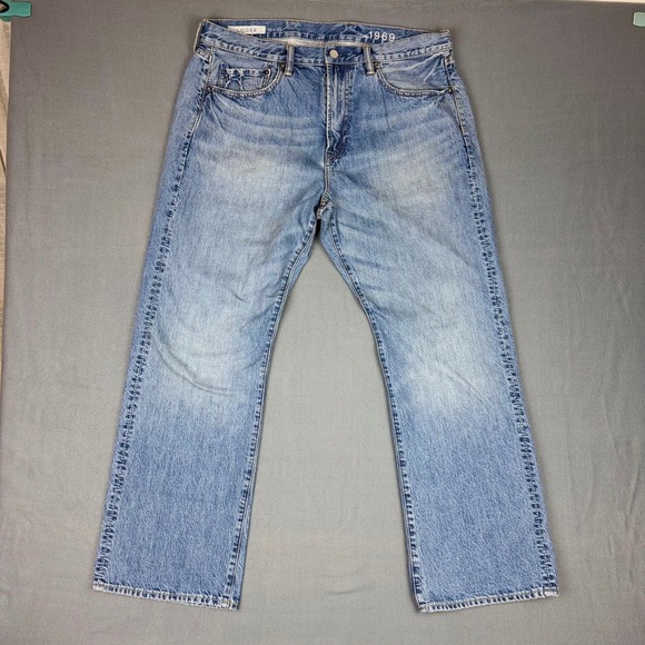 GAP Other - Gap 1969 Loose Fit Mens Jeans 36x32 Light Wash‎ Blue 100% Cotton Denim Skater